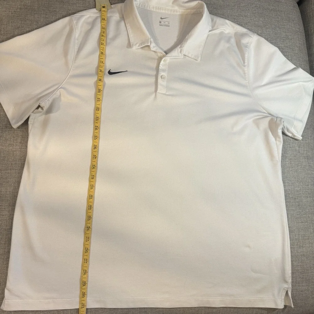 Nike Mens XL Dri-Fit White Golf Polo Shirt